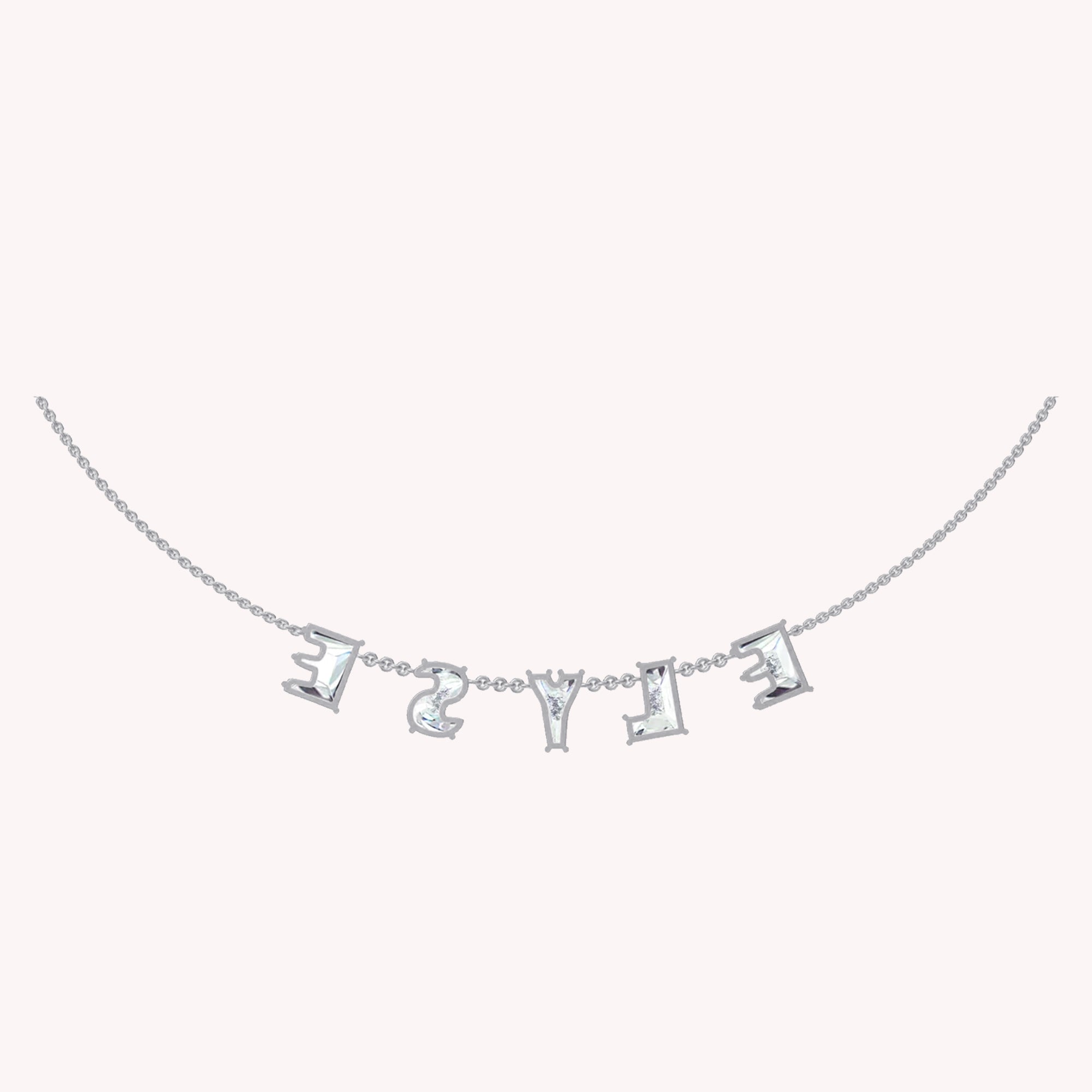 Personalized Name ELYSE Chain Necklace In Lab Created Moissanite