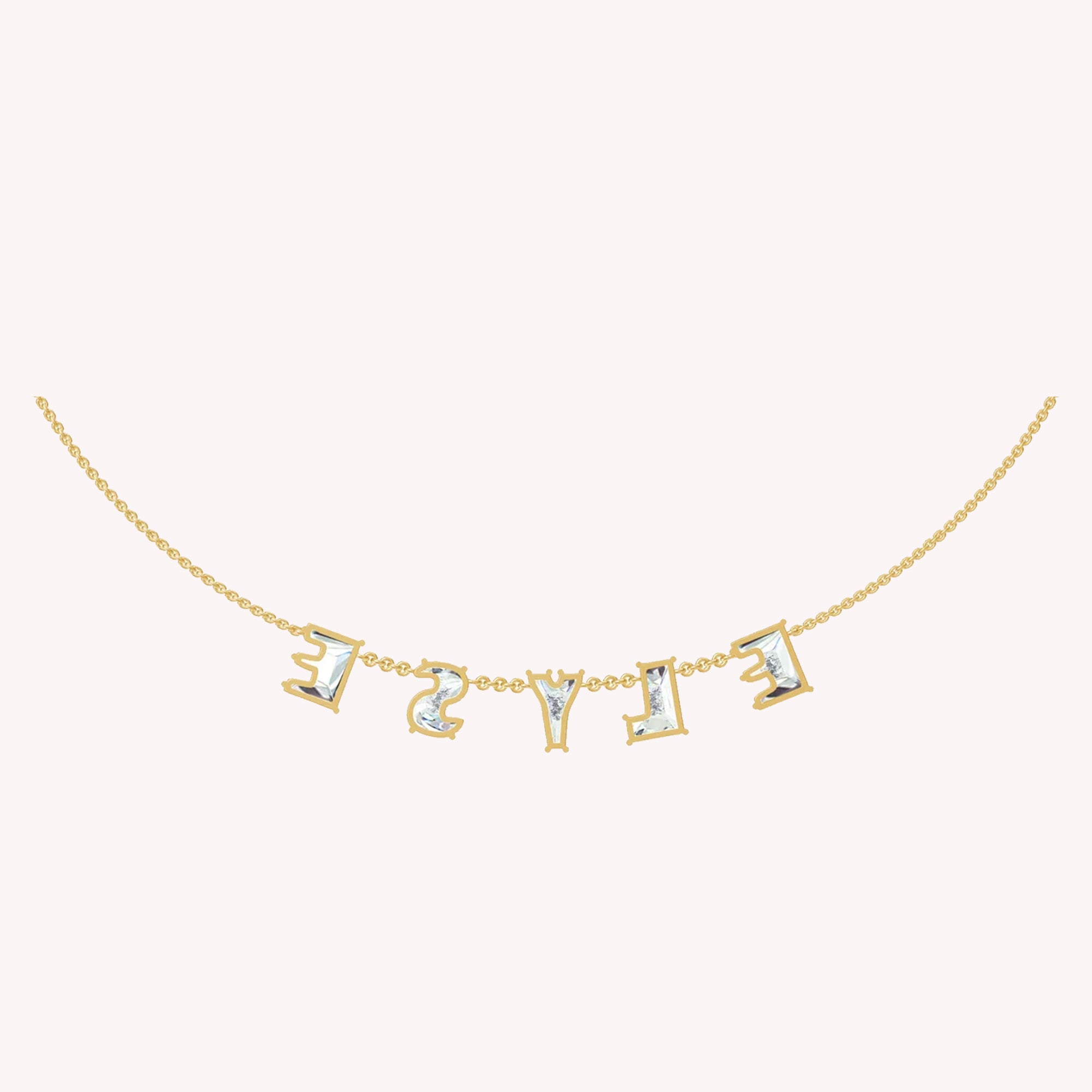 Personalized Name ELYSE Chain Necklace In Lab Created Moissanite