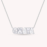 Personalized Name CHAYA Chain Necklace In Lab Created Moissanite