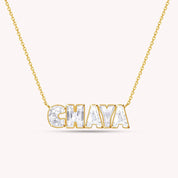 Personalized Name CHAYA Chain Necklace In Lab Created Moissanite