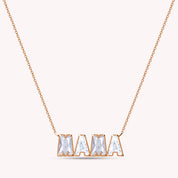 Personalized Name MAMA Chain Necklace In Lab Created Moissanite