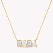 Personalized Name MAMA Chain Necklace In Lab Created Moissanite