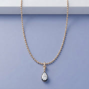 7.00 Carat Pear Cut Lab Grown Diamond Solitaire Pendant Necklace