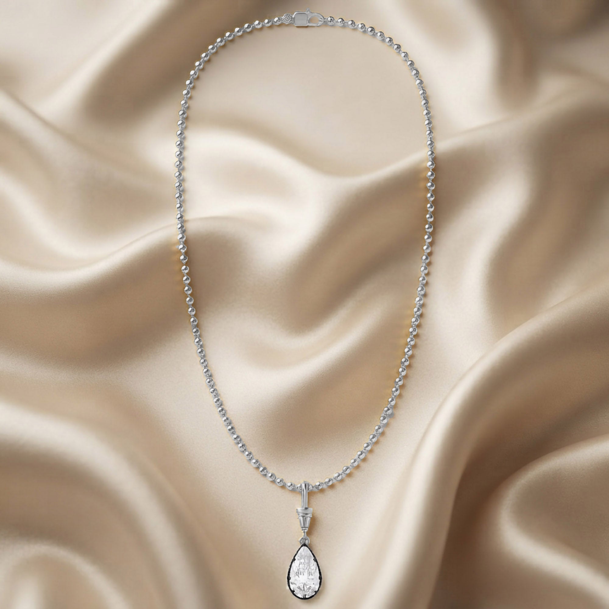 7.00 Carat Pear Cut Lab Grown Diamond Solitaire Pendant Necklace