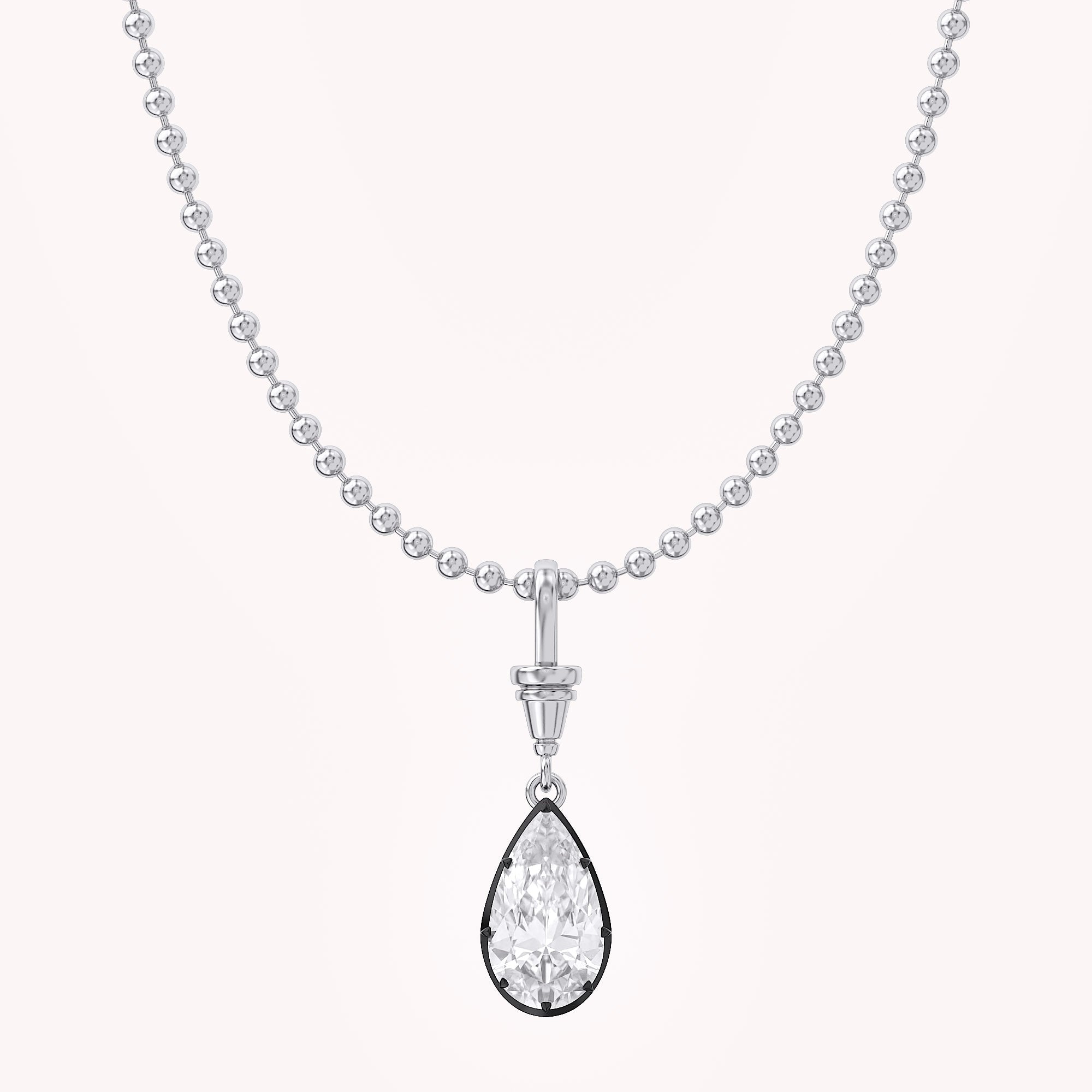 7.00 Carat Pear Cut Lab Grown Diamond Solitaire Pendant Necklace