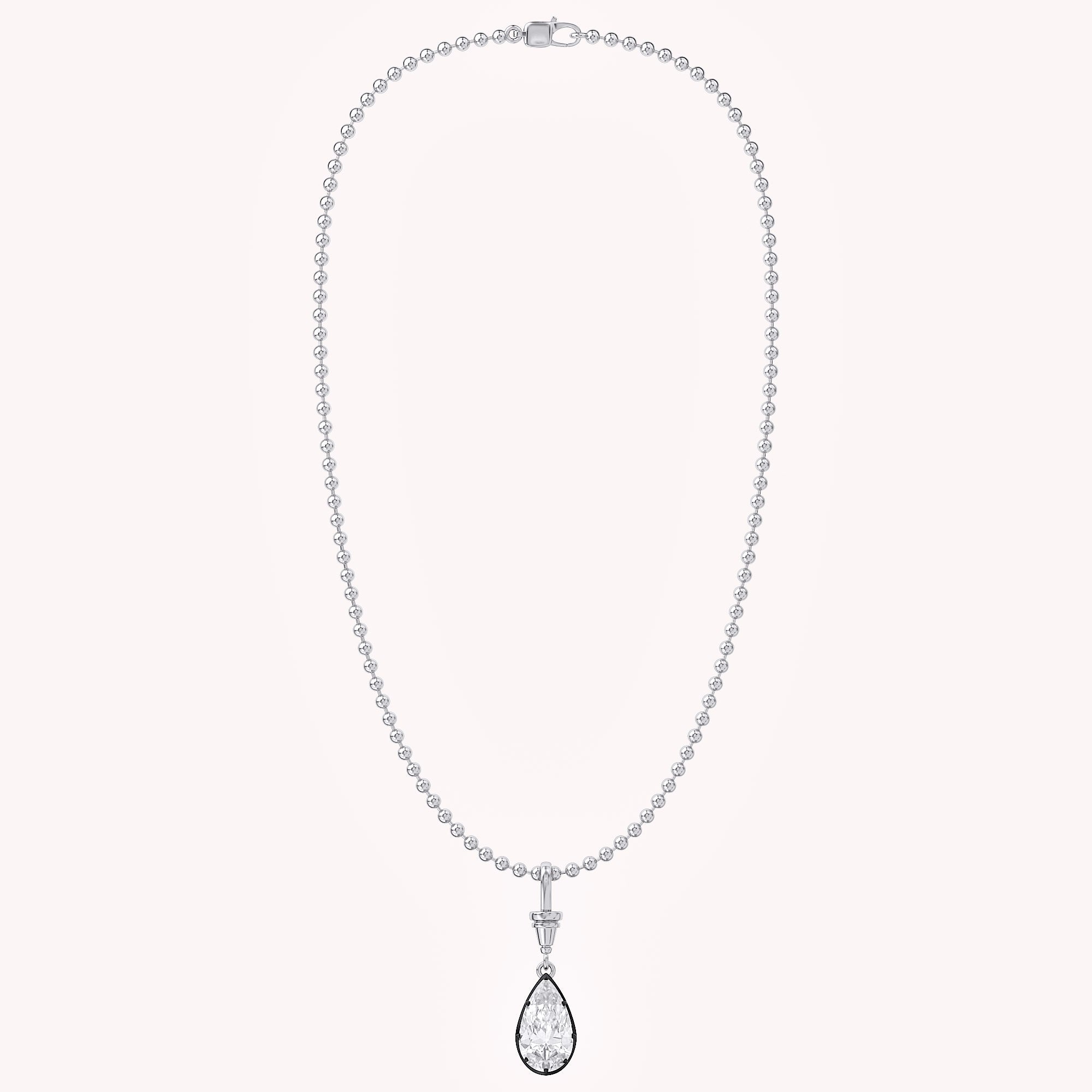 7.00 Carat Pear Cut Lab Grown Diamond Solitaire Pendant Necklace