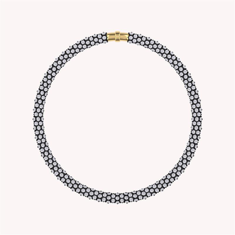 Snake Choker-Style Necklace Sparkling Lab Grown Diamond