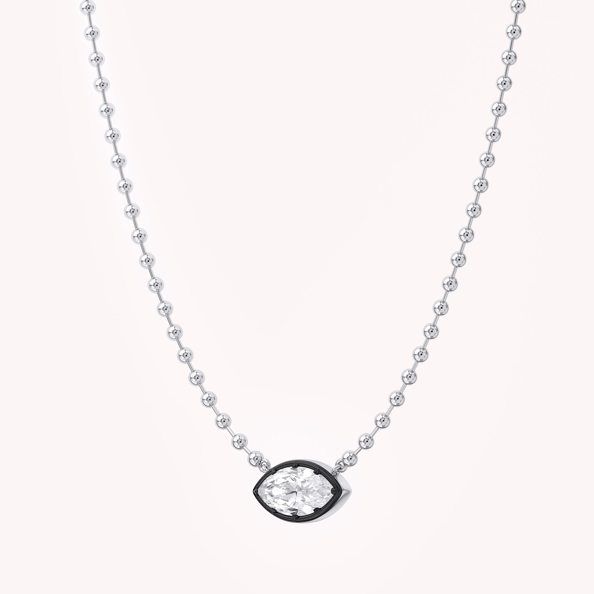 3.10 Carat Marquise and Round Cut Lab Grown Diamond Collar Necklace