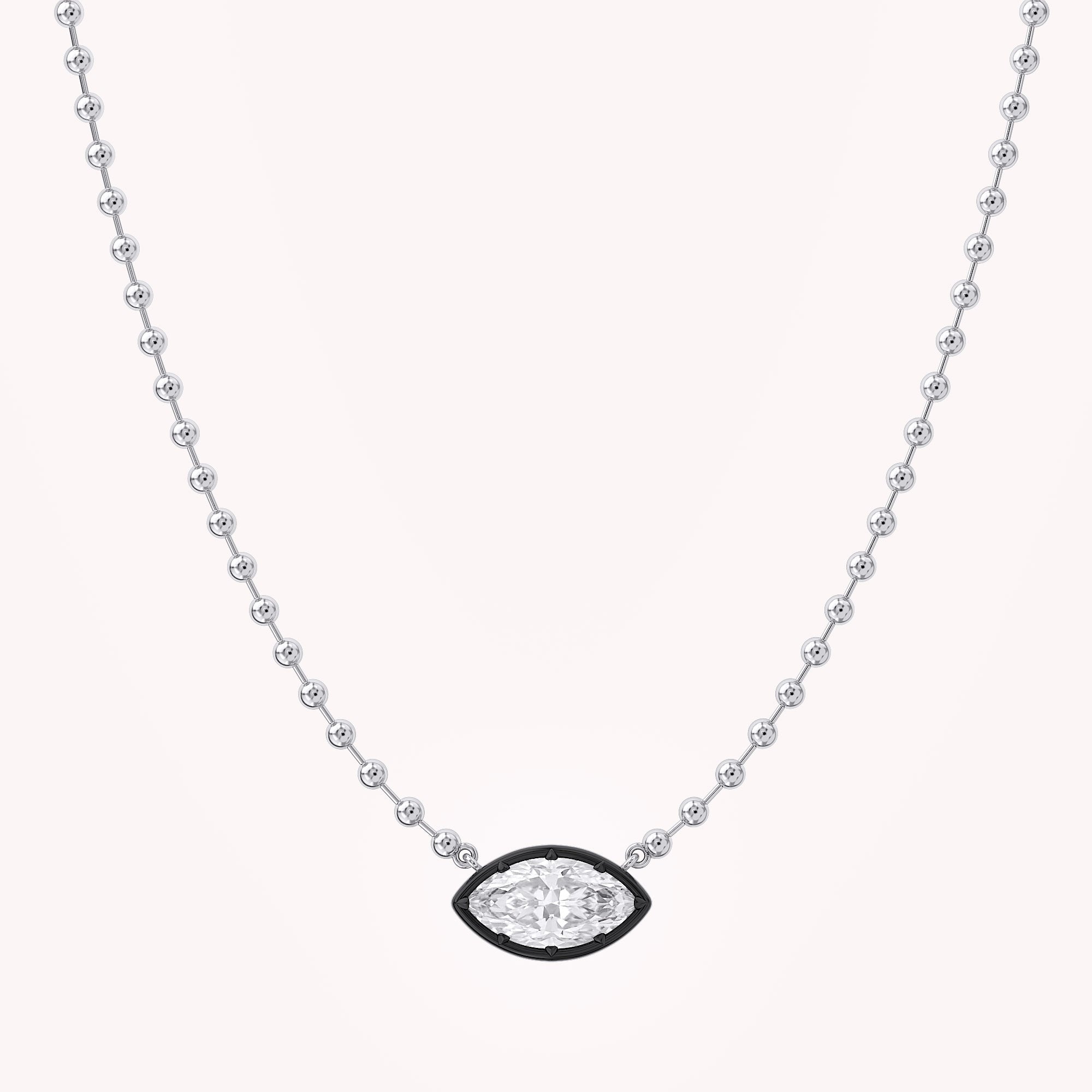 3.10 Carat Marquise and Round Cut Lab Grown Diamond Collar Necklace