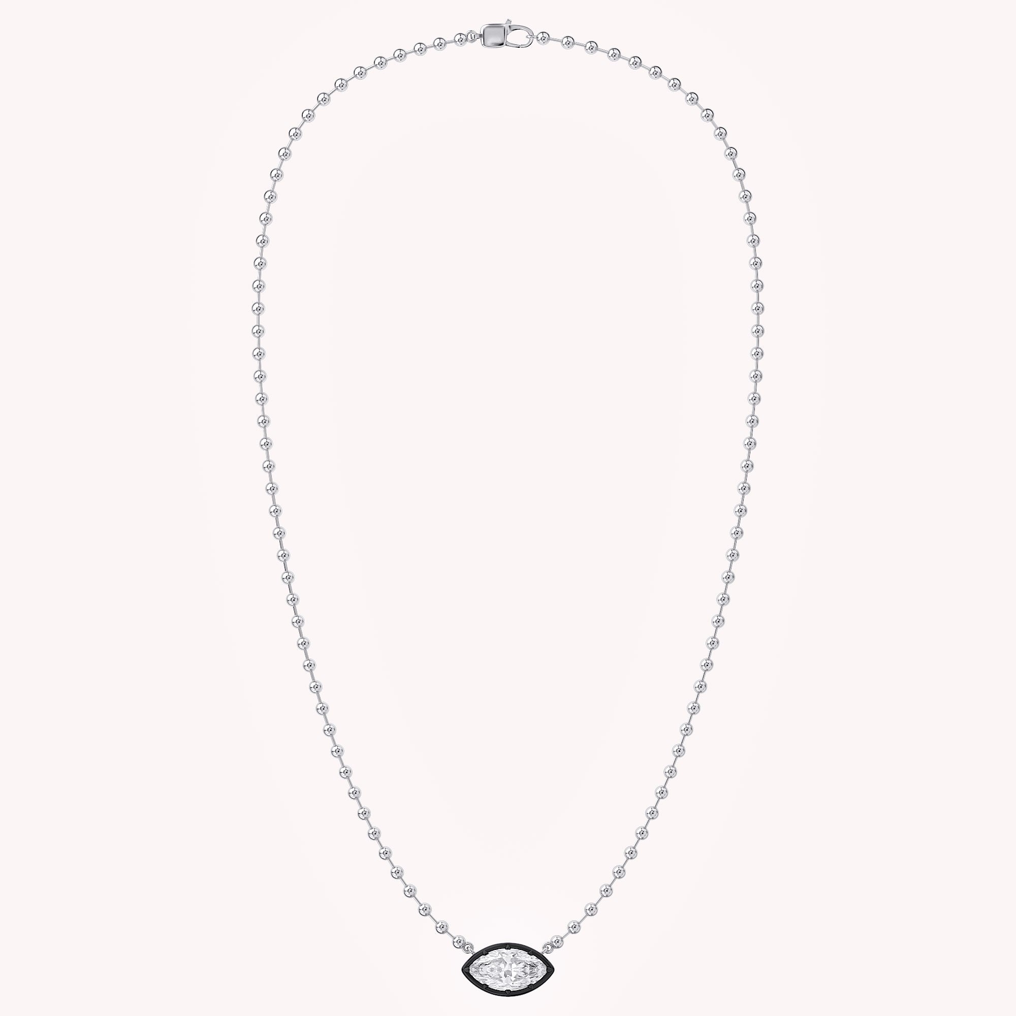 3.10 Carat Marquise and Round Cut Lab Grown Diamond Collar Necklace