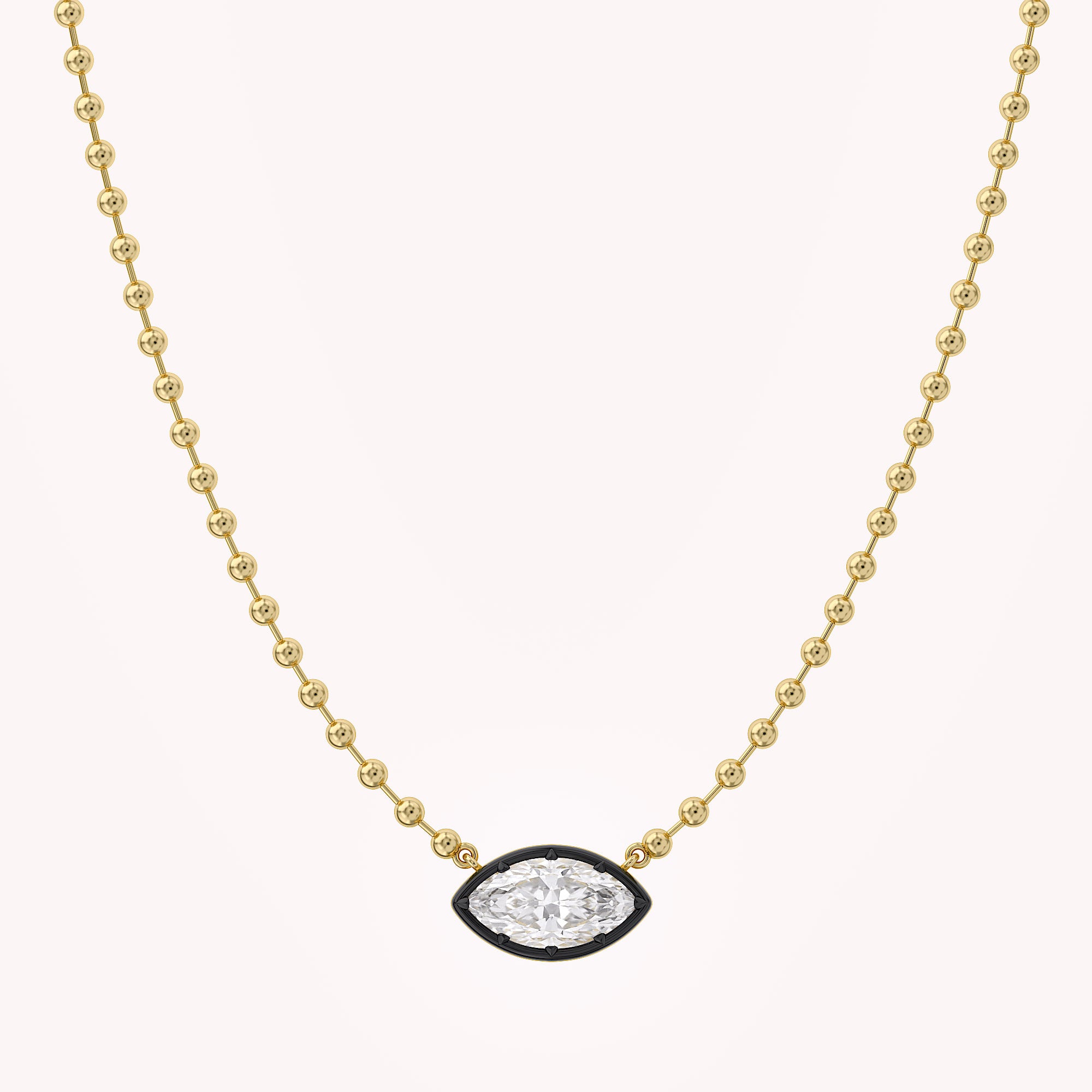 3.10 Carat Marquise and Round Cut Lab Grown Diamond Collar Necklace