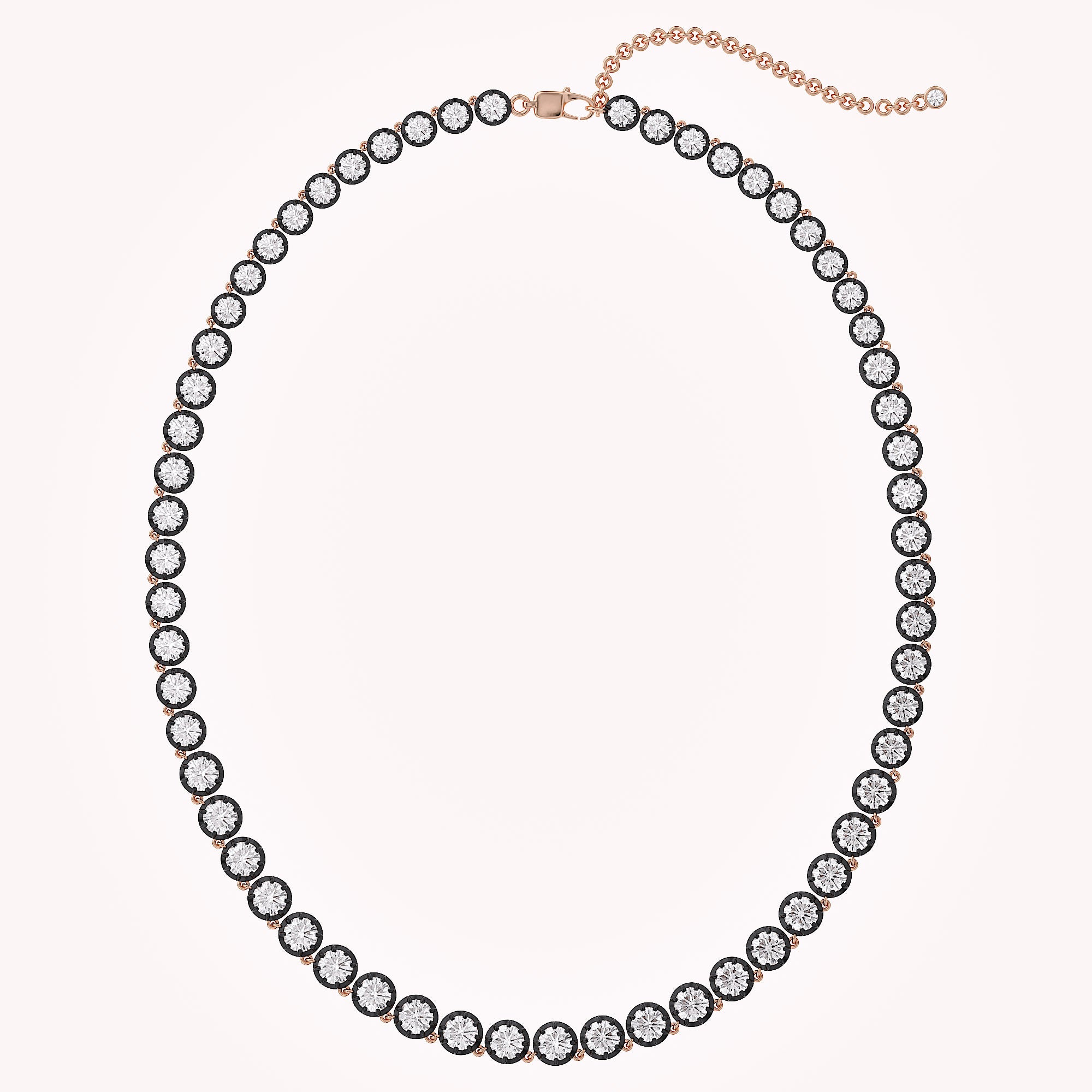 12 CTTW Round Cut Lab Grown Diamond Georgian-Inspired Tennis Necklace