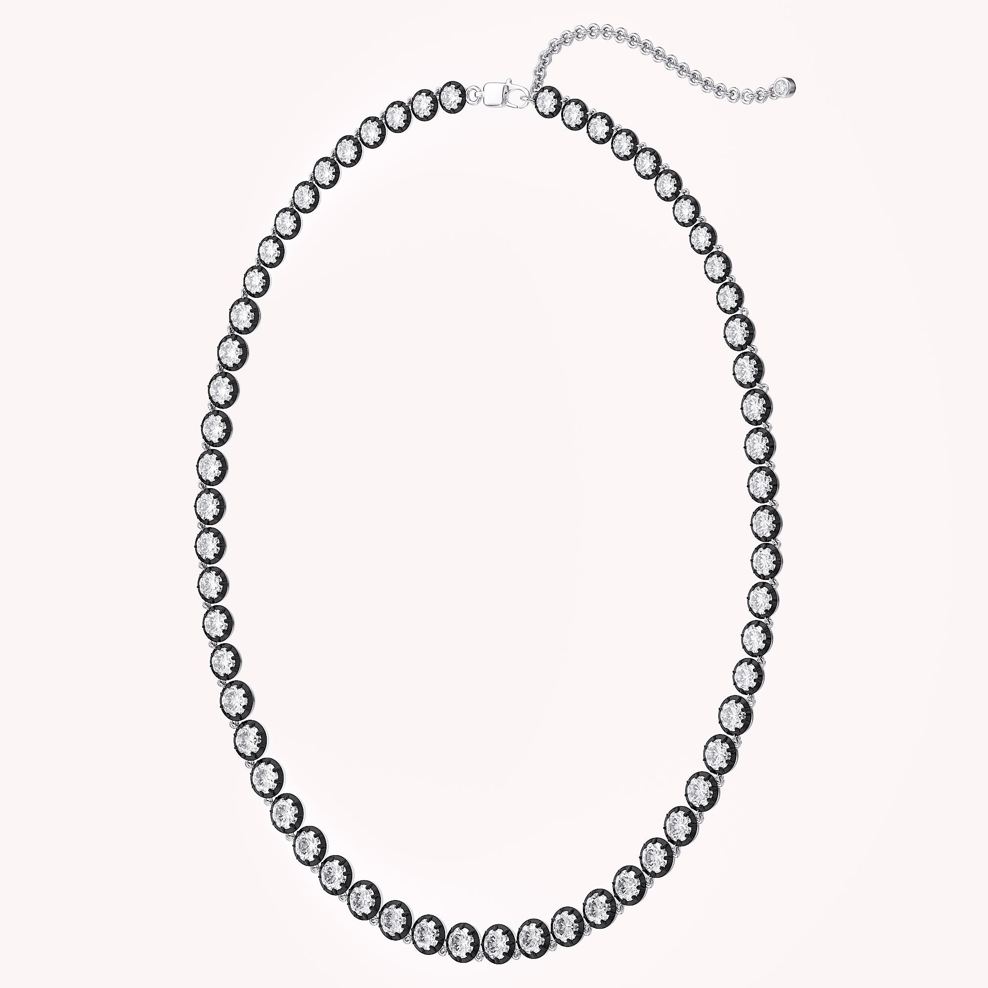 12 CTTW Round Cut Lab Grown Diamond Georgian-Inspired Tennis Necklace