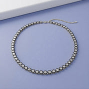 12 CTTW Round Cut Lab Grown Diamond Georgian-Inspired Tennis Necklace