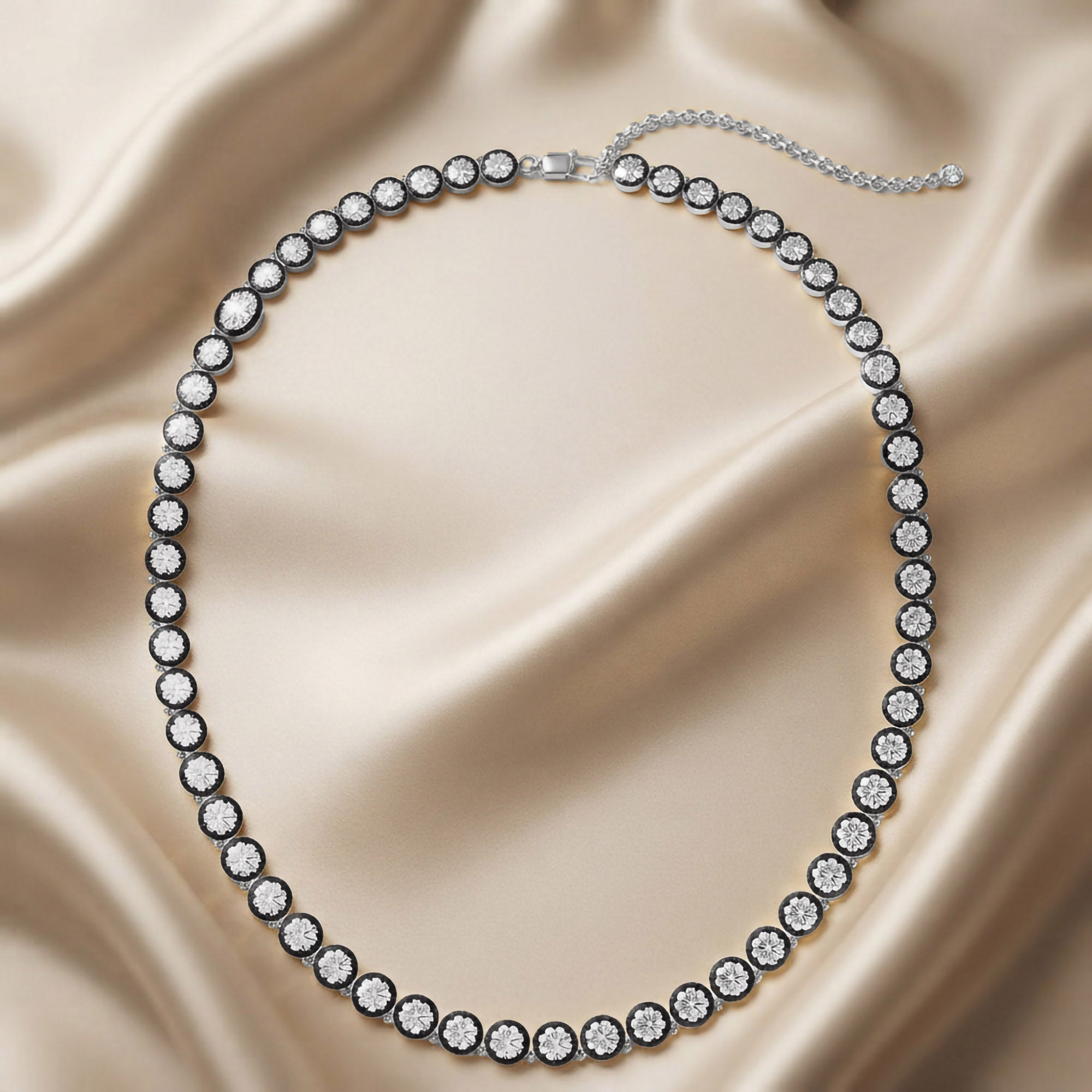 12 CTTW Round Cut Lab Grown Diamond Georgian-Inspired Tennis Necklace