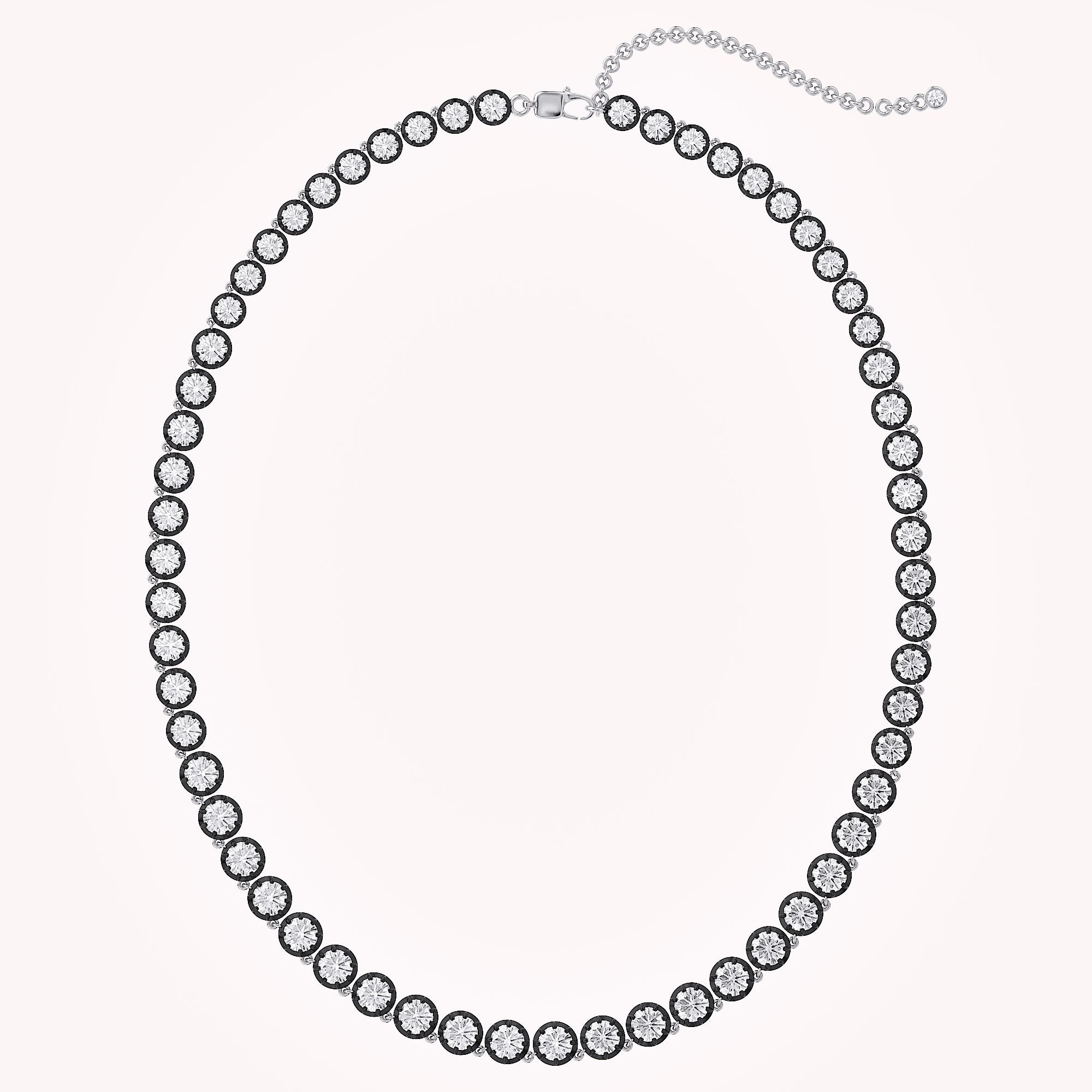 12 CTTW Round Cut Lab Grown Diamond Georgian-Inspired Tennis Necklace