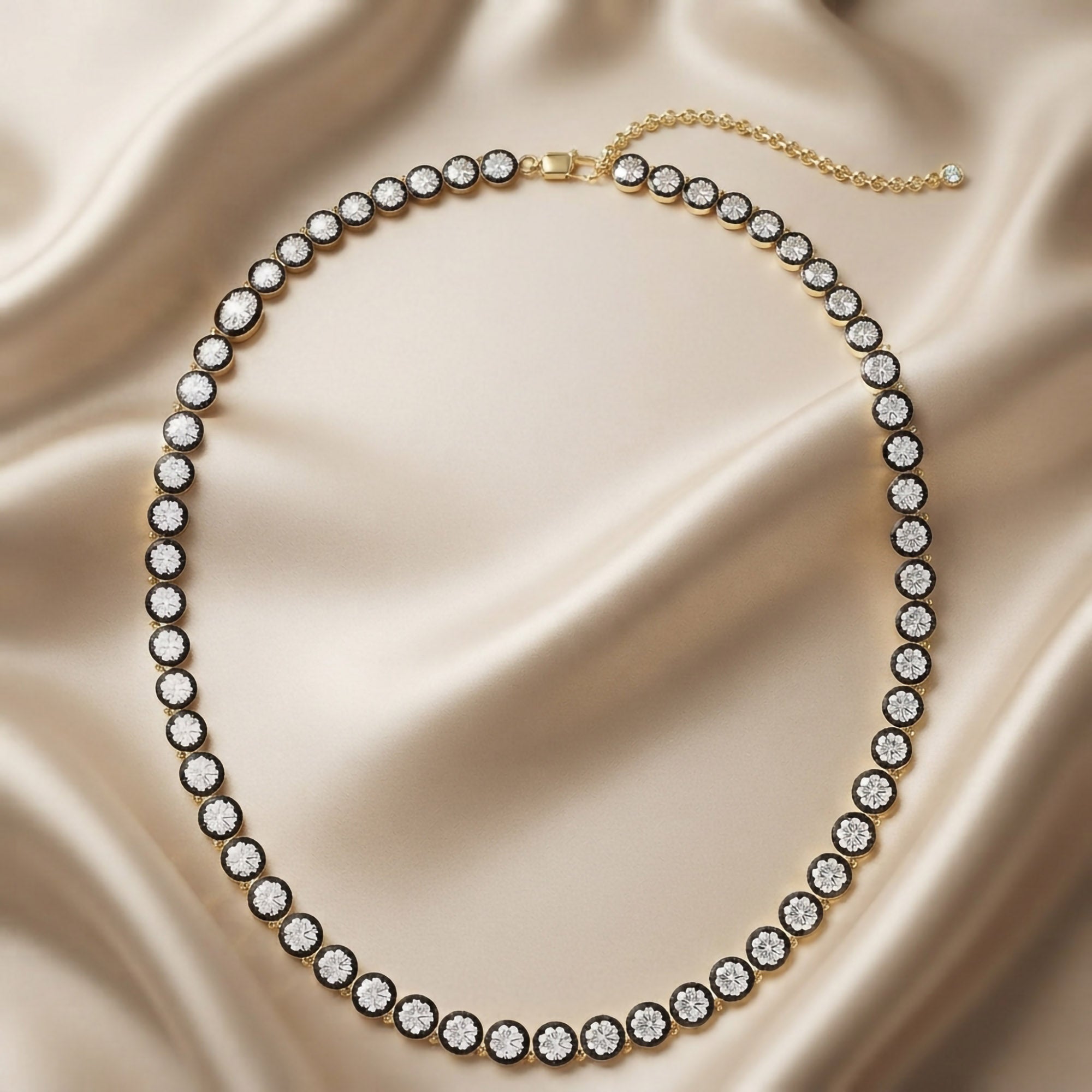 12 CTTW Round Cut Lab Grown Diamond Georgian-Inspired Tennis Necklace