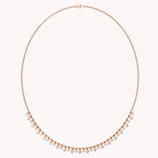 1.25 Cttw Round & Oval Cut Lab Grown Diamond Fringe Station Necklace