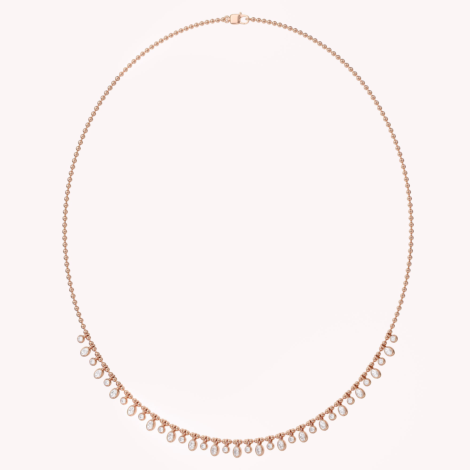 1.25 Cttw Round & Oval Cut Lab Grown Diamond Fringe Station Necklace