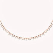 1.25 Cttw Round & Oval Cut Lab Grown Diamond Fringe Station Necklace