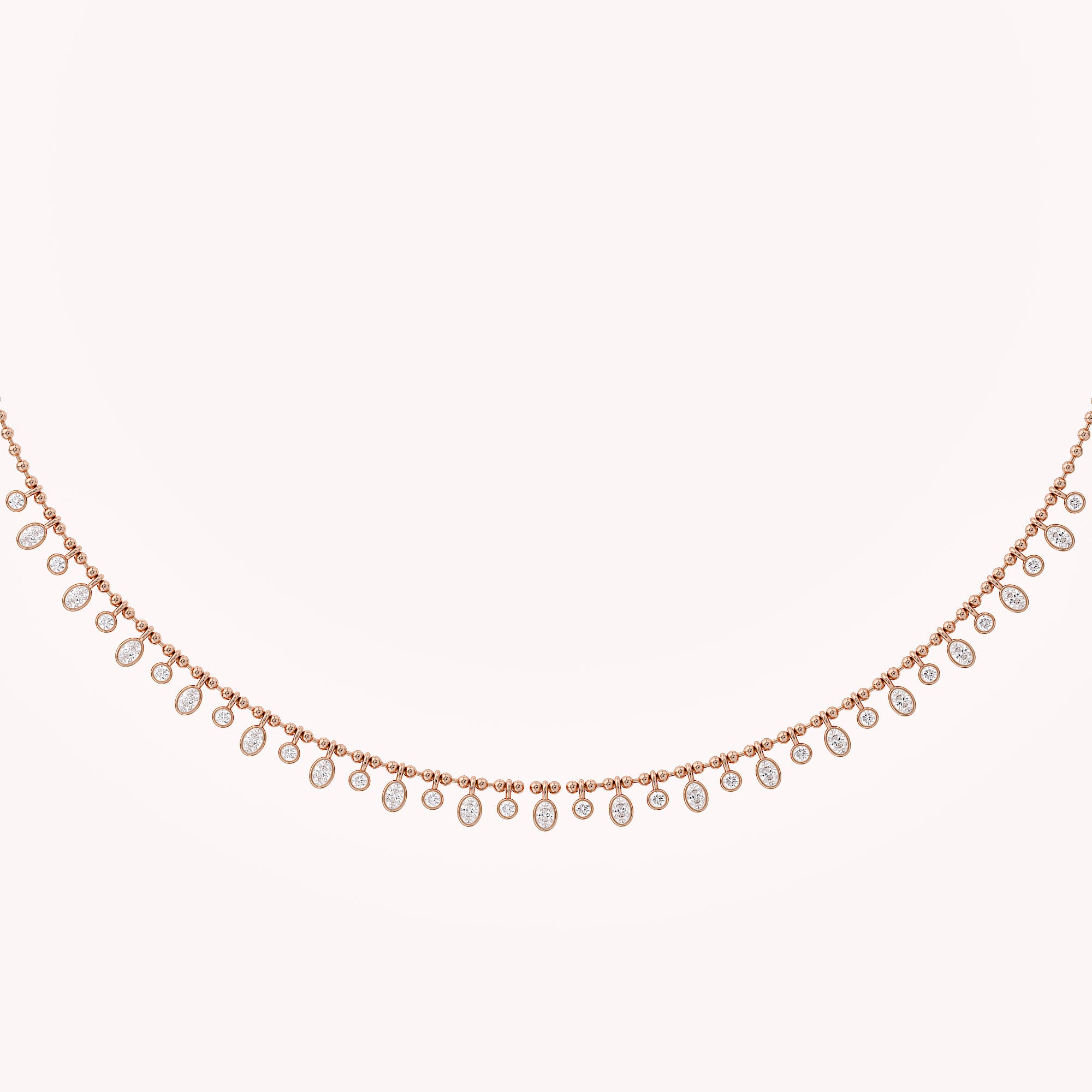 1.25 Cttw Round & Oval Cut Lab Grown Diamond Fringe Station Necklace