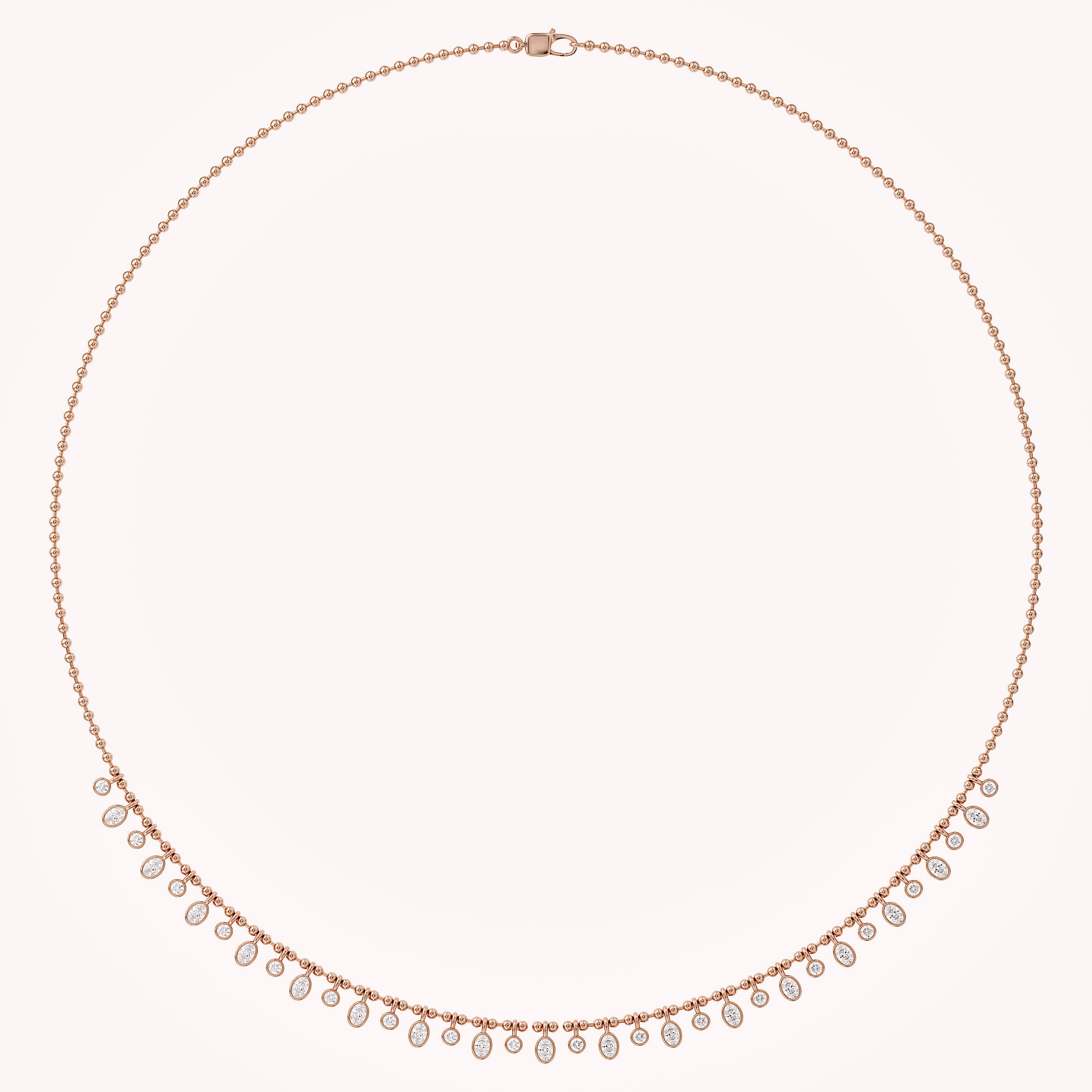 1.25 Cttw Round & Oval Cut Lab Grown Diamond Fringe Station Necklace