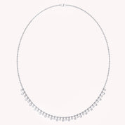 1.25 Cttw Round & Oval Cut Lab Grown Diamond Fringe Station Necklace
