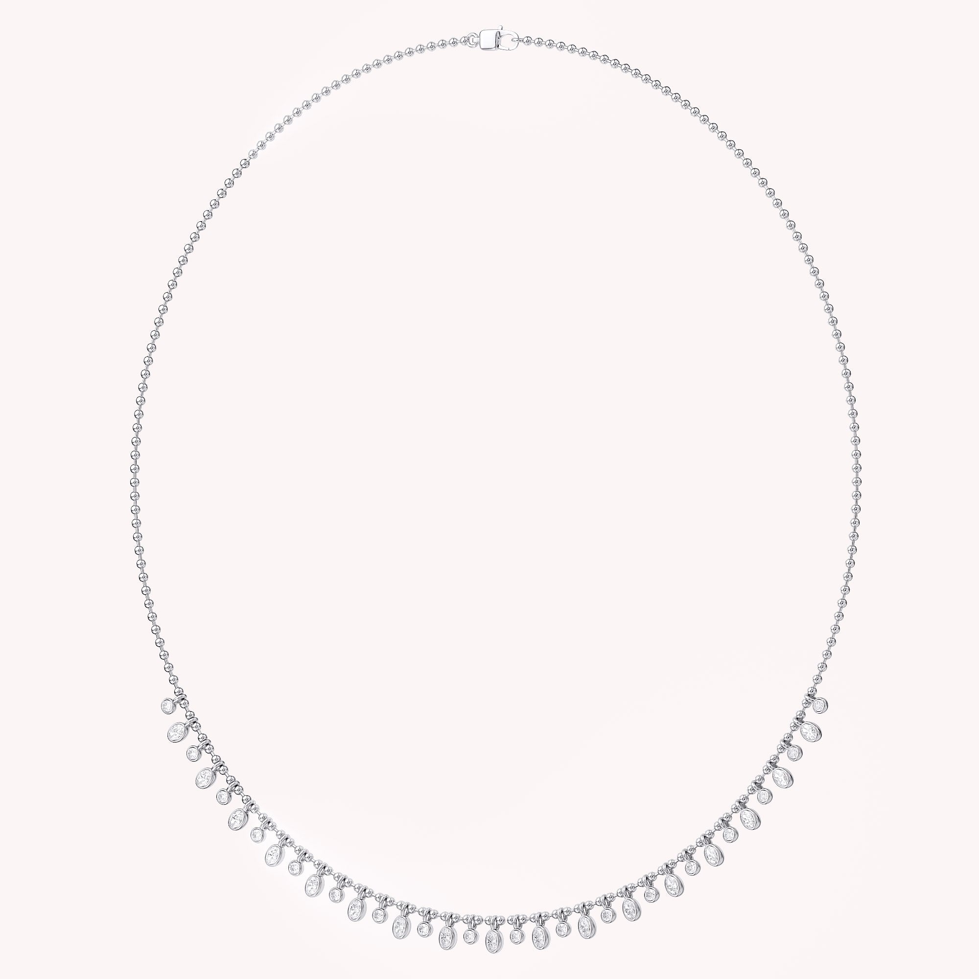 1.25 Cttw Round & Oval Cut Lab Grown Diamond Fringe Station Necklace
