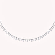 1.25 Cttw Round & Oval Cut Lab Grown Diamond Fringe Station Necklace