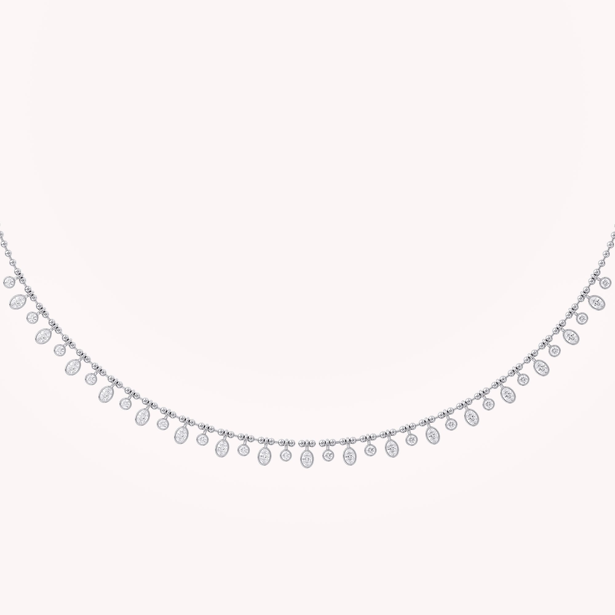 1.25 Cttw Round & Oval Cut Lab Grown Diamond Fringe Station Necklace