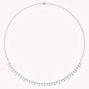 1.25 Cttw Round & Oval Cut Lab Grown Diamond Fringe Station Necklace