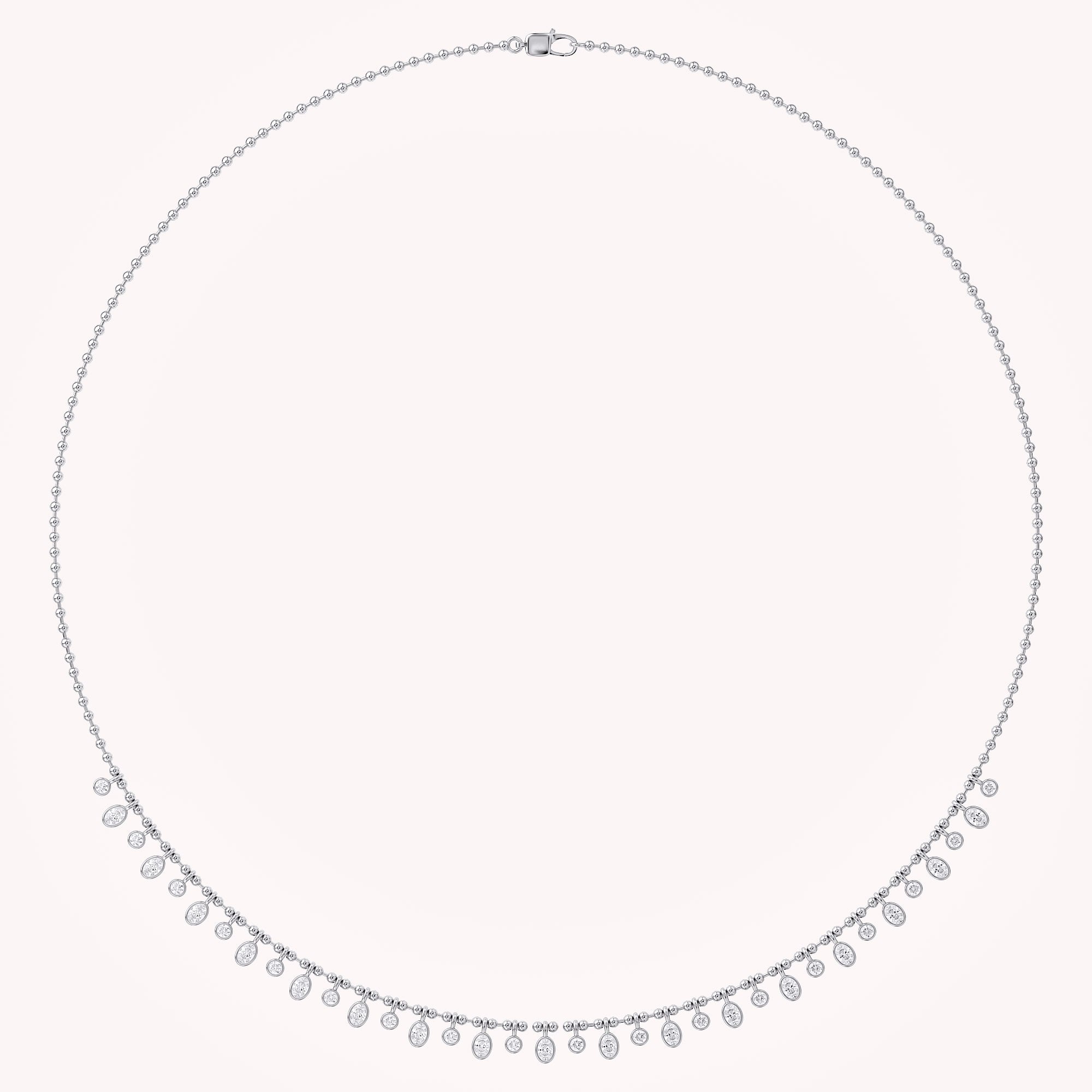 1.25 Cttw Round & Oval Cut Lab Grown Diamond Fringe Station Necklace