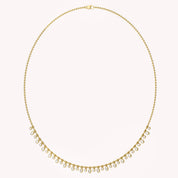1.25 Cttw Round & Oval Cut Lab Grown Diamond Fringe Station Necklace