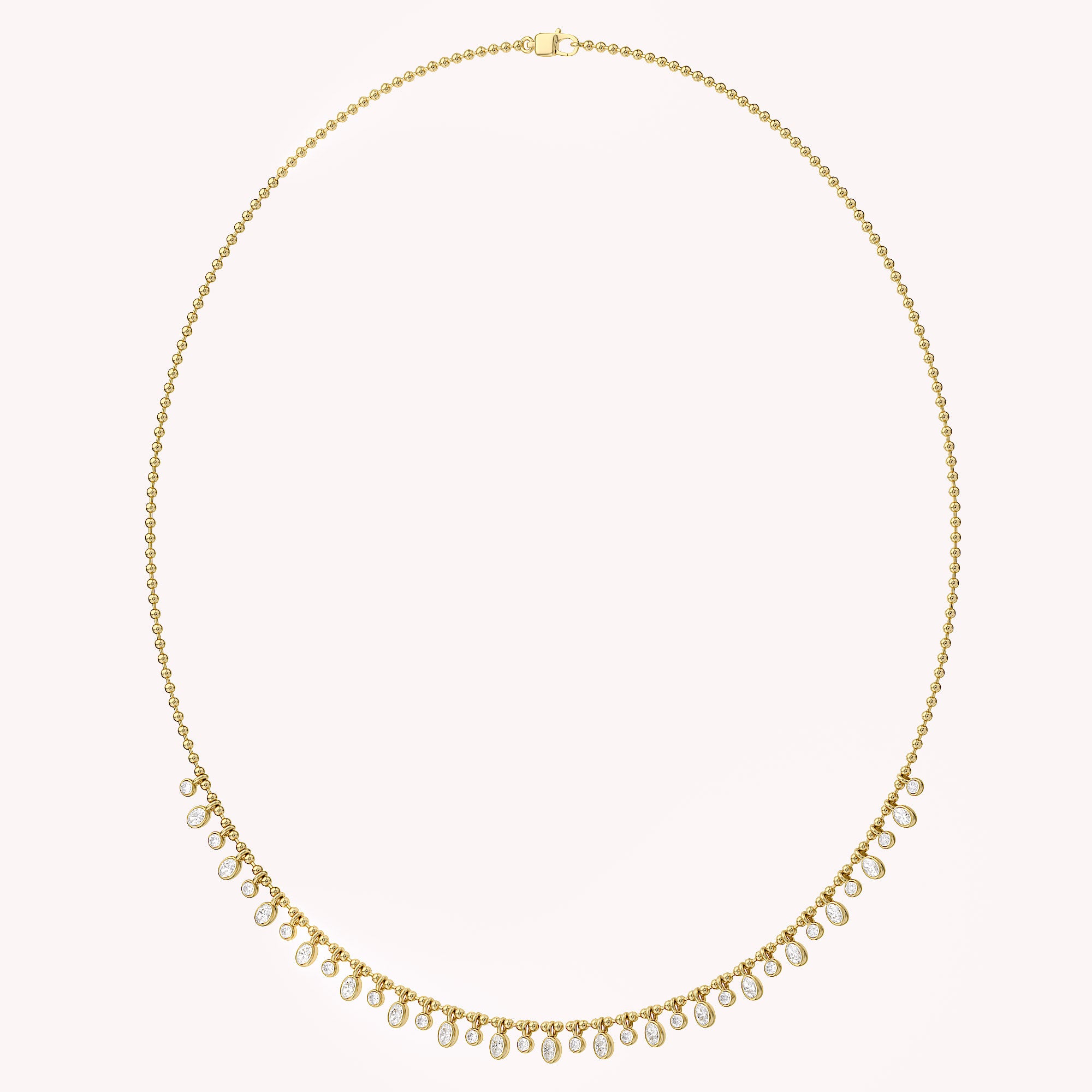 1.25 Cttw Round & Oval Cut Lab Grown Diamond Fringe Station Necklace