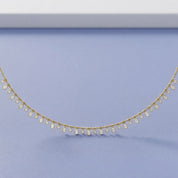 1.25 Cttw Round & Oval Cut Lab Grown Diamond Fringe Station Necklace