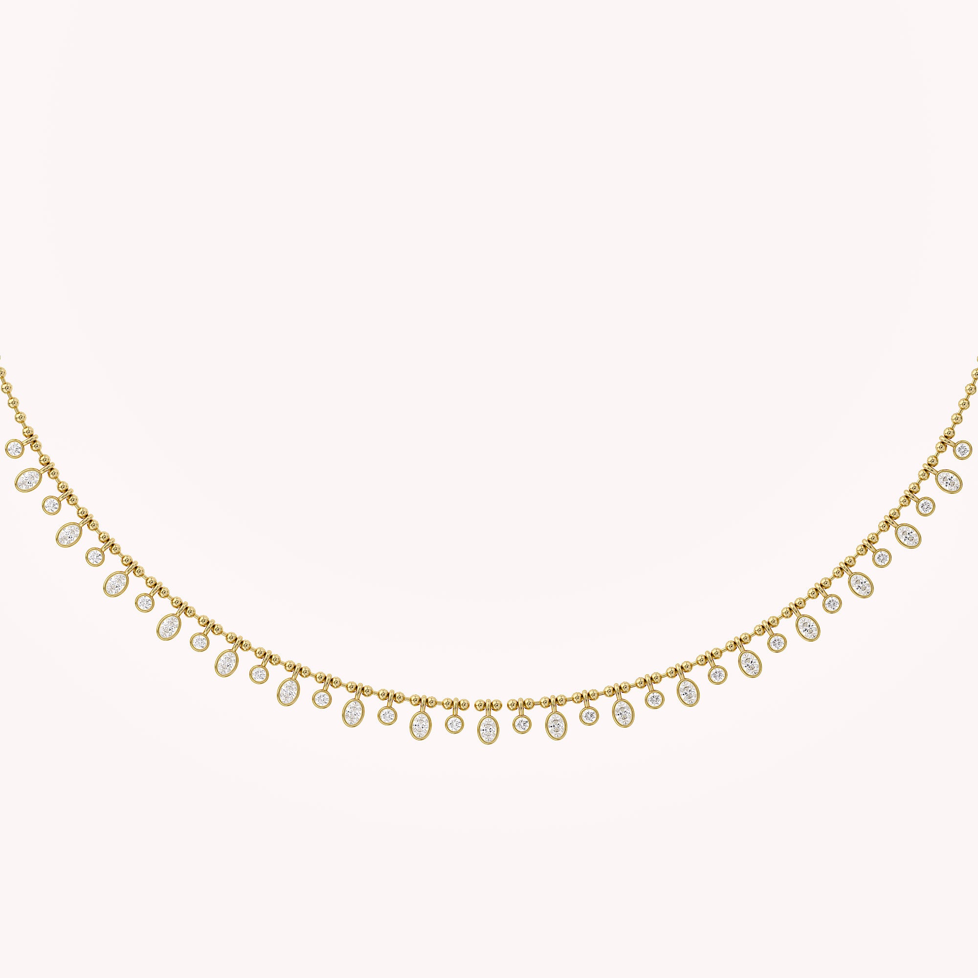 1.25 Cttw Round & Oval Cut Lab Grown Diamond Fringe Station Necklace