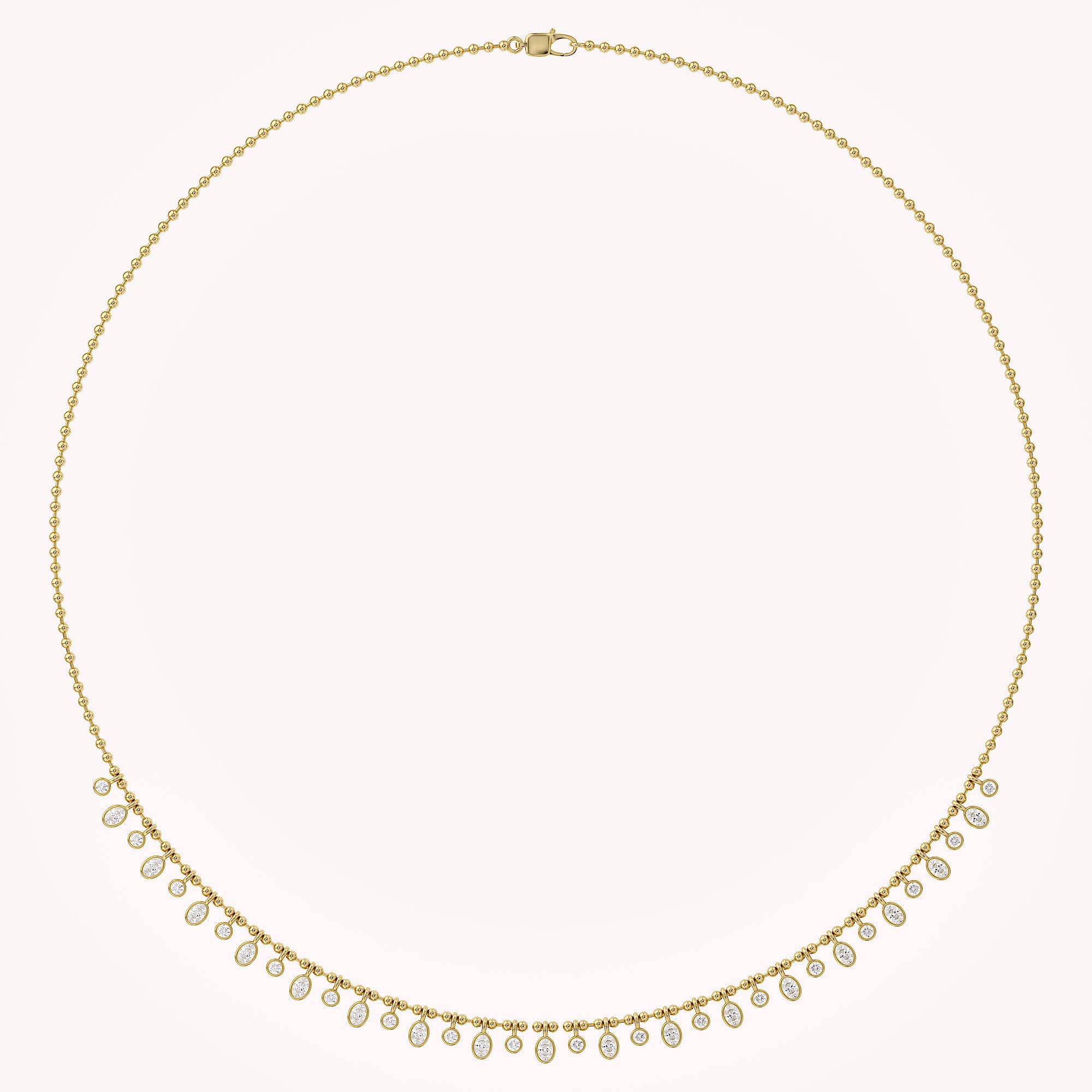 1.25 Cttw Round & Oval Cut Lab Grown Diamond Fringe Station Necklace