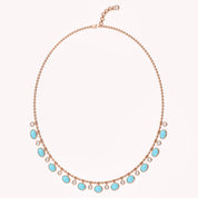 16" Turquoise & Lab Grown Diamond Ball Chain Necklace
