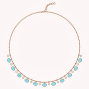 16" Turquoise & Lab Grown Diamond Ball Chain Necklace