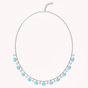 16" Turquoise & Lab Grown Diamond Ball Chain Necklace