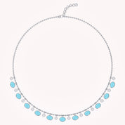 16" Turquoise & Lab Grown Diamond Ball Chain Necklace