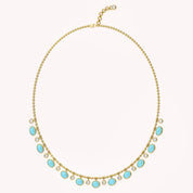 16" Turquoise & Lab Grown Diamond Ball Chain Necklace