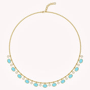 16" Turquoise & Lab Grown Diamond Ball Chain Necklace