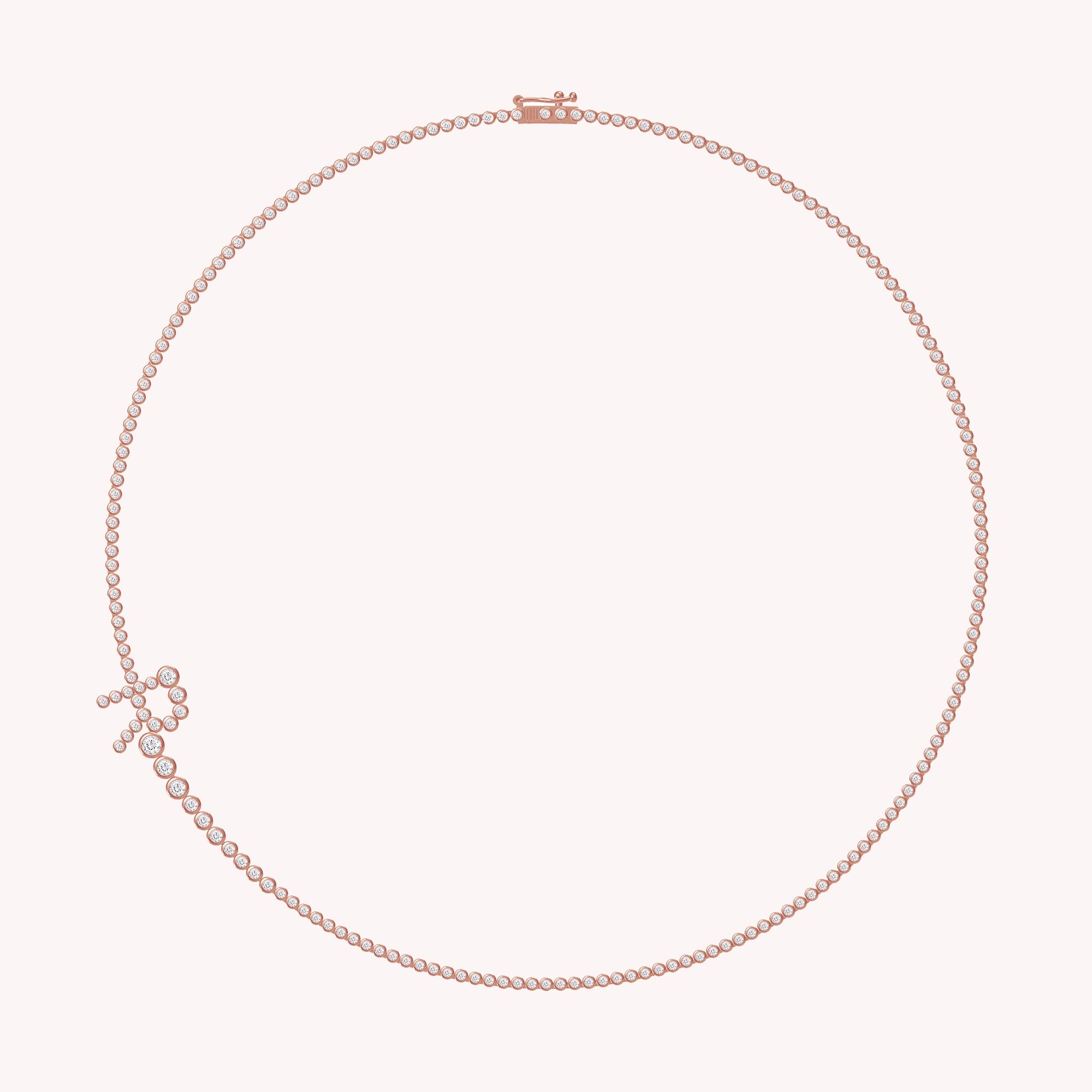Tennis Bezel Set Initial Letter White Cubic Zirconia Necklace