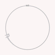 Tennis Bezel Set Initial Letter White Cubic Zirconia Necklace