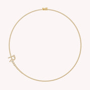 Tennis Bezel Set Initial Letter White Cubic Zirconia Necklace