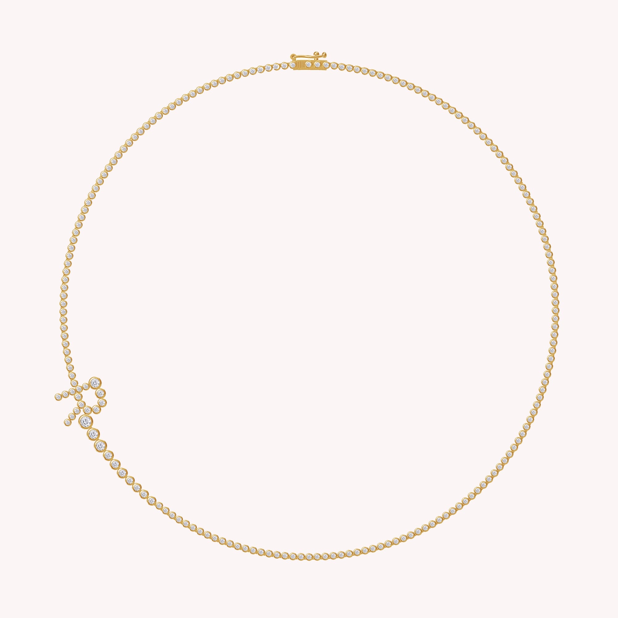 Tennis Bezel Set Initial Letter White Cubic Zirconia Necklace