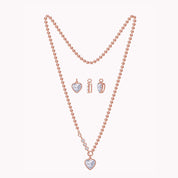 Heart and Round Lab Created Moissanite and Lab Grown Diamond Solitaire Pendant Necklace