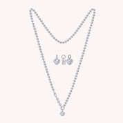 Heart and Round Lab Created Moissanite Solitaire Pendant Necklace