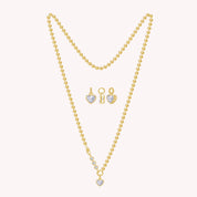 Heart and Round Lab Created Moissanite Solitaire Pendant Necklace